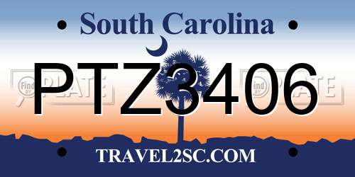 PTZ3406 South Carolina License Plate