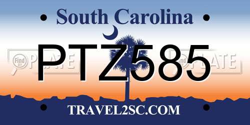 PTZ585 South Carolina License Plate