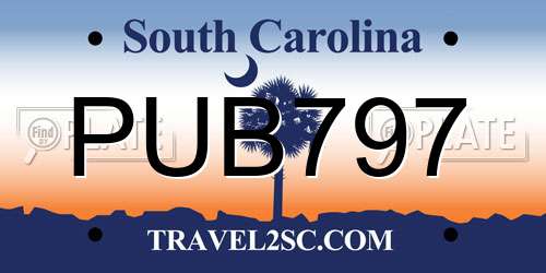 PUB797 South Carolina License Plate