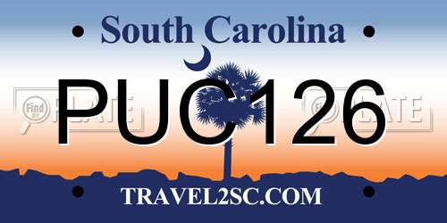 PUC126 South Carolina License Plate