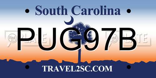 PUG97B South Carolina License Plate
