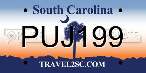 PUJ199 South Carolina License Plate