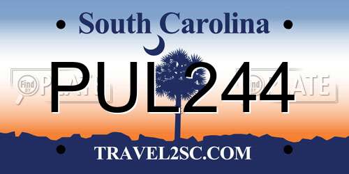PUL244 South Carolina License Plate