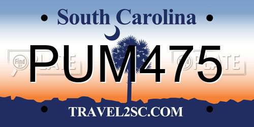 PUM475 South Carolina License Plate