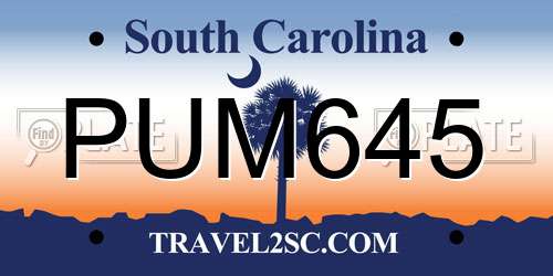 PUM645 South Carolina License Plate