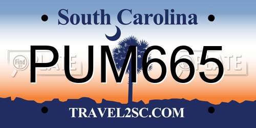 PUM665 South Carolina License Plate