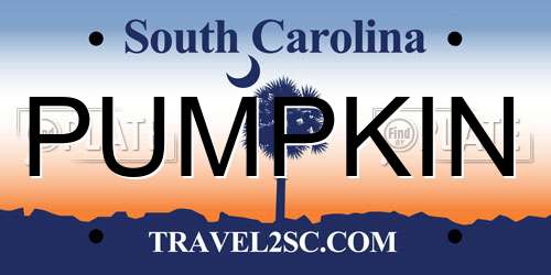 PUMPKIN South Carolina License Plate