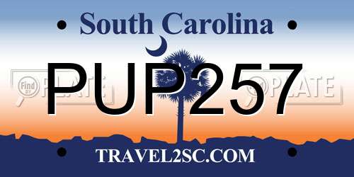PUP257 South Carolina License Plate
