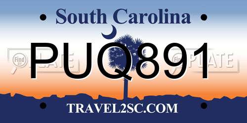 PUQ891 South Carolina License Plate