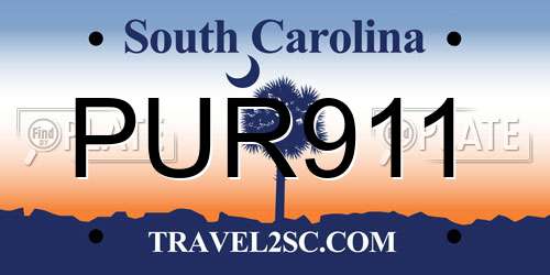 PUR911 South Carolina License Plate