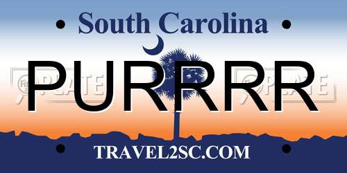 PURRRR South Carolina License Plate