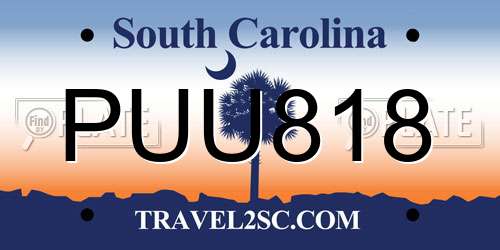 PUU818 South Carolina License Plate
