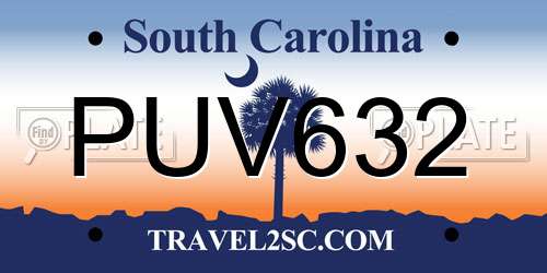 PUV632 South Carolina License Plate