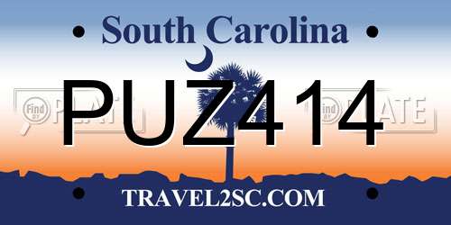 PUZ414 South Carolina License Plate