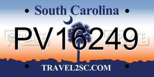 PV16249 South Carolina License Plate