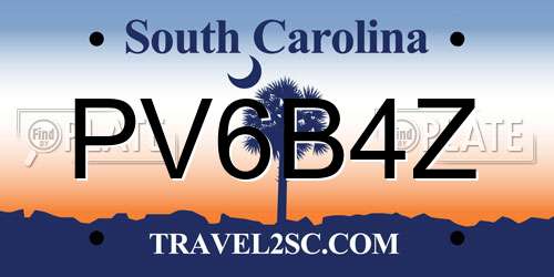 PV6B4Z South Carolina License Plate
