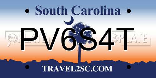 PV6S4T South Carolina License Plate
