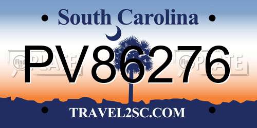 PV86276 South Carolina License Plate