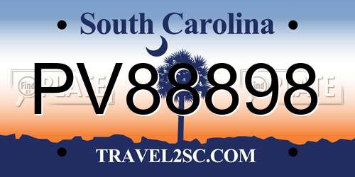PV88898 South Carolina License Plate