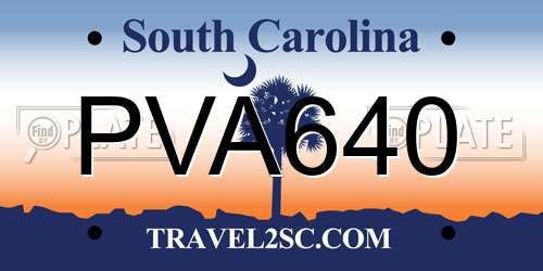 PVA640 South Carolina License Plate