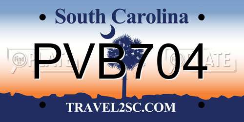 PVB704 South Carolina License Plate