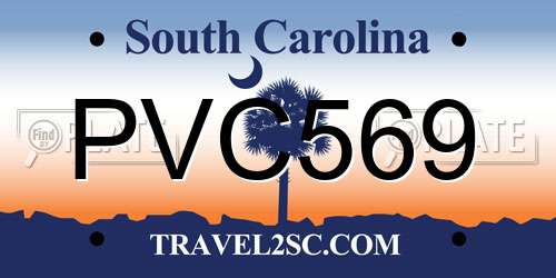 PVC569 South Carolina License Plate