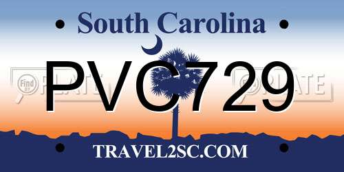 PVC729 South Carolina License Plate