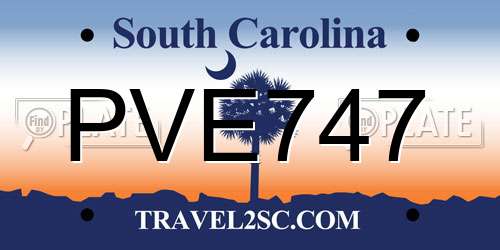 PVE747 South Carolina License Plate