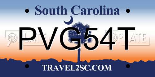 PVG54T South Carolina License Plate