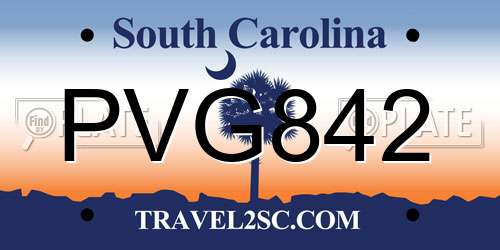PVG842 South Carolina License Plate