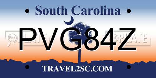 PVG84Z South Carolina License Plate