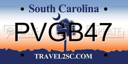 PVGB47 South Carolina License Plate