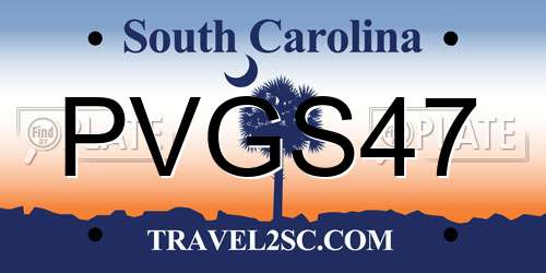 PVGS47 South Carolina License Plate