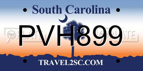 PVH899 South Carolina License Plate