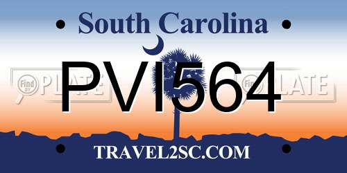 PVI564 South Carolina License Plate