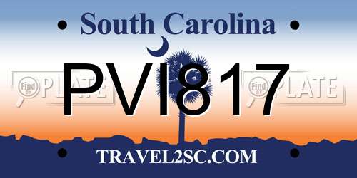 PVI817 South Carolina License Plate