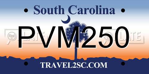PVM250 South Carolina License Plate