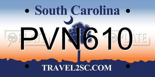 PVN610 South Carolina License Plate
