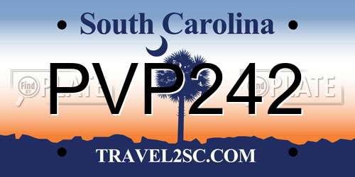 PVP242 South Carolina License Plate