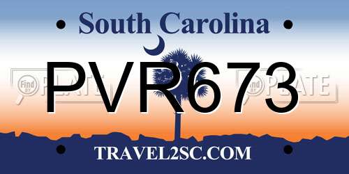 PVR673 South Carolina License Plate