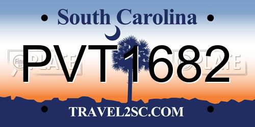 PVT1682 South Carolina License Plate