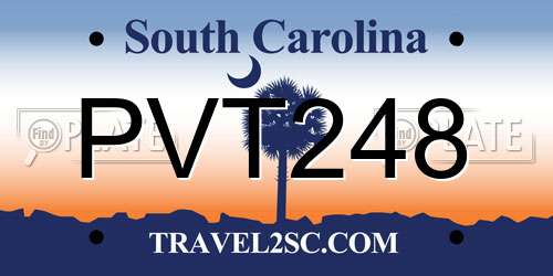 PVT248 South Carolina License Plate