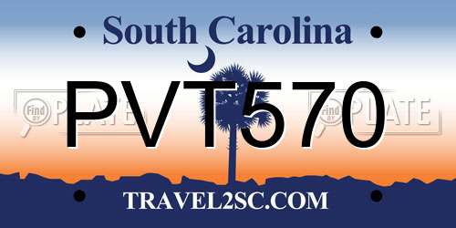 PVT570 South Carolina License Plate