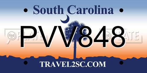 PVV848 South Carolina License Plate