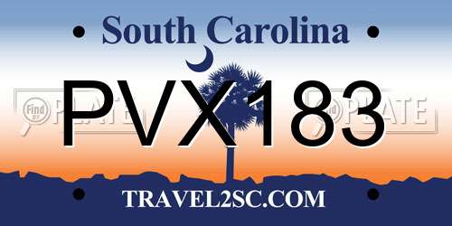 PVX183 South Carolina License Plate