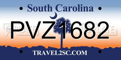 PVZ1682 South Carolina License Plate