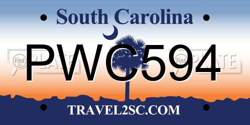 PWC594 South Carolina License Plate