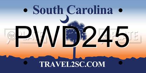 PWD245 South Carolina License Plate