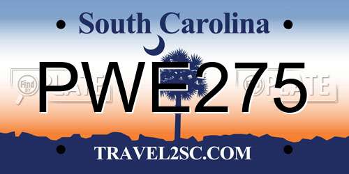 PWE275 South Carolina License Plate