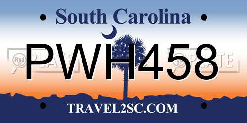 PWH458 South Carolina License Plate